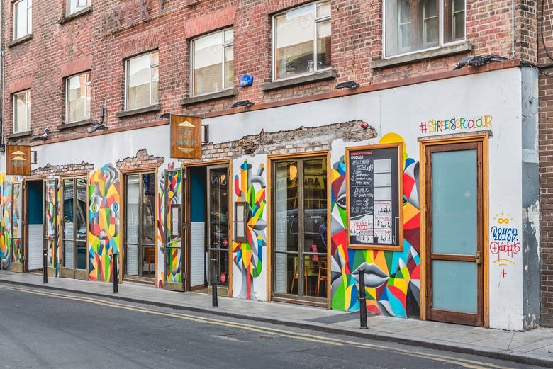 Colorful street in Dublin